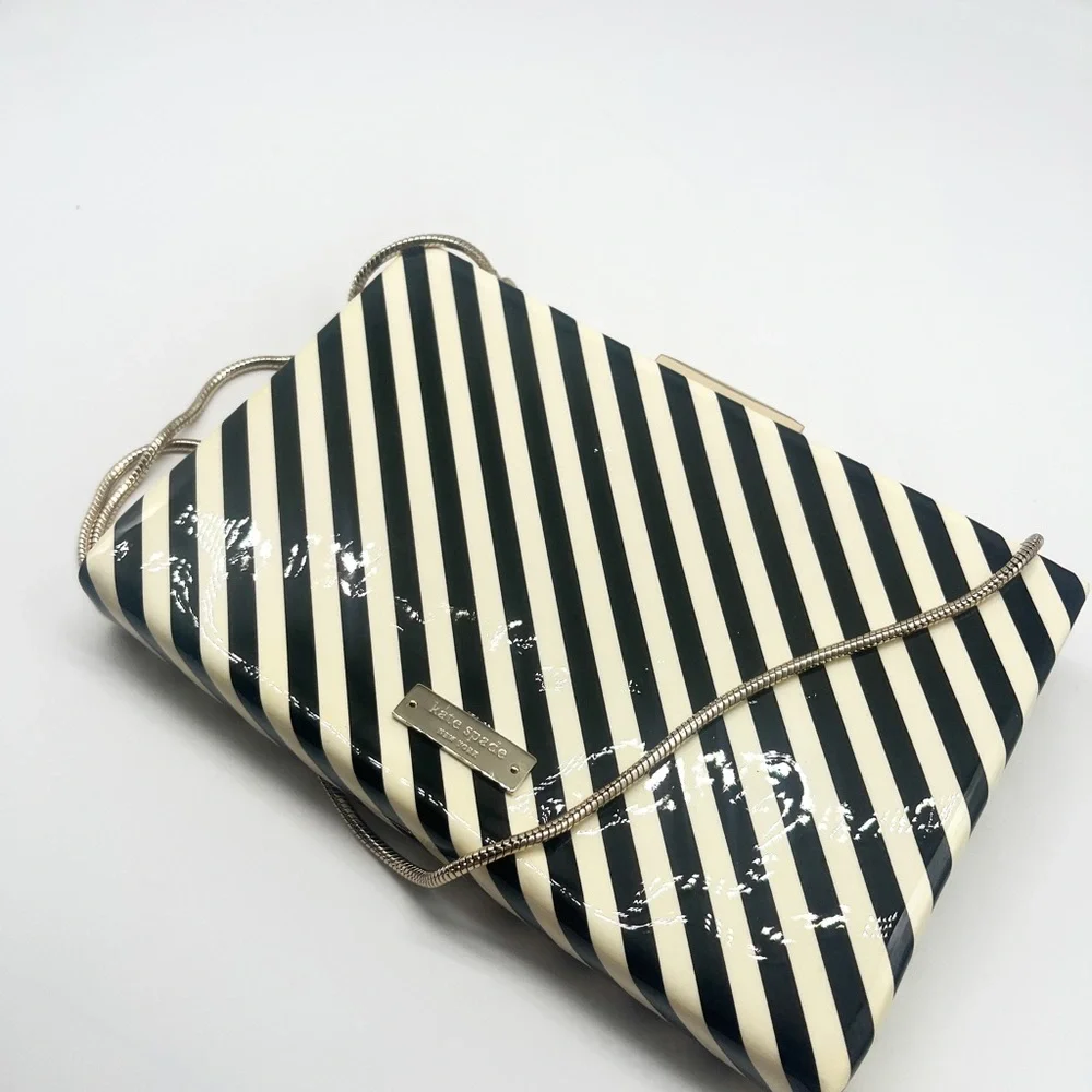 kate spade Ice Cream Cone Striped Black and White Crossbody - Picture 3 of 9